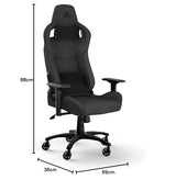 Corsair T3 Sillas de Gamer, Tela, Gris Oscuro, Talla única