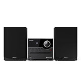 Sharp XL-B512(BK) Microcadena Sound System Estereo con Radio FM, Bluetooth v5.0, CD-MP3, reproducción USB, Altavoces de Madera y 45W Color Negro