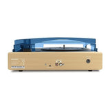 Metronic 477360 - Tocadiscos de vinilo bluetooth, acabado madera, reproductor de vinilo y reproductor de musica, 2 altavoces incorporados, sonido estéreo 2x3W, brazo manual, función auto-stop