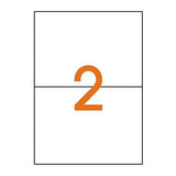 APLI 1787 - Etiquetas blancas permanentes adhesivas imprimibles, Inkjet-Laser-Copy, tamaño etiqueta 210 x 148 mm, cantos rectos, pack de 500 hojas A4 (1000 etiquetas), ideal para sobres