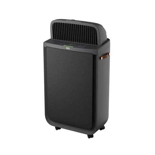 AEG APU72771DG Purificador de Aire, Filtro HEPA, Elimina 99,5% Bacterias, Capacidad hasta 70m2, 3 velocidades, Táctil, Control por voz, Wi-fi, Sensor humedad/temperatura, Filtrado 4 etapas, Gris