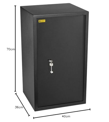 HomeSafe HV70K Caja Fuerte con Llave - 70x40x36cm (HxAxP) - Para Seguridad en el Hogar, Almacenaje, Ahorros de Dinero en Efectivo, Oficina - Para Documentos con 2 Baldas Ajustables