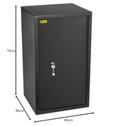 HomeSafe HV70K Caja Fuerte con Llave - 70x40x36cm (HxAxP) - Para Seguridad en el Hogar, Almacenaje, Ahorros de Dinero en Efectivo, Oficina - Para Documentos con 2 Baldas Ajustables