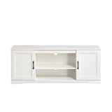 Zinus Bennett Mueble TV - Mueble TV 147x40x60 cm - Mueble con estantes y puertas - Blanco