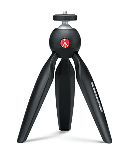 Shure MV88+ Micrófono de Condensador Kit de vídeo estéreo Digital para Apple y Android, con Cable, con trípode Manfrotto PIXI, Abrazadera para teléfono, Soporte y Cables iOS y USB-C