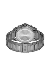 HUGO Reloj Analógico de Cuarzo Multifunción para Hombre Colección #Impress - FOR Him con Correa de Acero Inoxidable Gris - 1530298