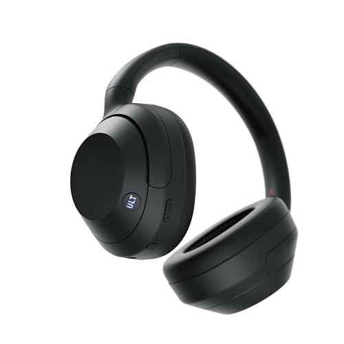 Sony ULT Wear, Auriculares inalámbricos Bluetooth con ULT Power Sound, Ultimate Deep Bass, Noise Cancelling, Calidad de Llamada nítida, hasta 30 Horas de autonomía de la batería, iOS y Android, Negro