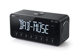 Muse Radio Reloj Dab+ FM PLL, Bluetooth, Alarma Dual, (M-196 DBT), Pantalla LCD, retroiluminación, Reloj, Alarma, zumbador, repetición, función de sueño, Antena, Entrada Auxiliar, Carga USB, batería