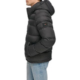 Tommy Hilfiger Down Alternative Hooded Puffer Jacket (Standard and Big & Tall) Abrigo de plumón, Negro, XL para Hombre