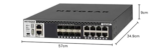 Netgear XSM4316S-100NES - Switch apilable de Medio Formato (M4300-8X8F de 16 Puertos 10G, 8x10GBASE-T, 8xSFP+, para Top-of-The Rack y agregación de servidores o Core de Red)