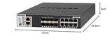 Netgear XSM4316S-100NES - Switch apilable de Medio Formato (M4300-8X8F de 16 Puertos 10G, 8x10GBASE-T, 8xSFP+, para Top-of-The Rack y agregación de servidores o Core de Red)