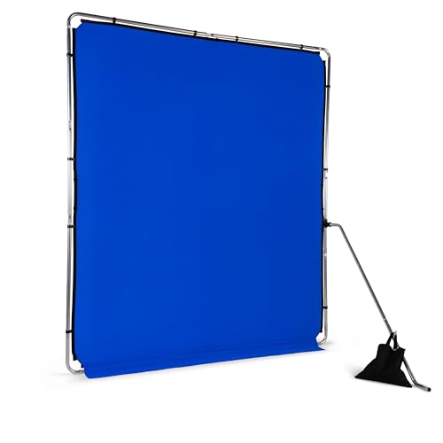 Manfrotto EzyFrame Kit de Fondo Colapsable Gran Formato para Fotografía/Vídeo - 2 x 2,3 m - Croma Azul - Estructura en Aluminio de Montaje Rápido - Incluye Maletín Rígido - Ultraportátil - LL LB7948