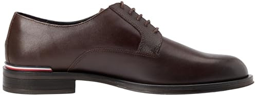 Tommy Hilfiger Core RWB Hilfiger Text LTH Shoe FM0FM05255, Zapatos Derby Hombre, Marrón (Cocoa), 43 EU