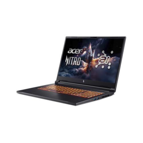 acer Nitro V 17 AI ANV17-61, Ordenador Portátil Gaming 17.3", Full HD IPS (AMD Ryzen AI 9 365, 32 GB RAM, 1024 GB SSD, GeForce RTX 5070, Sin Sistema Operativo), Negro, Teclado QWERTY Español