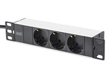 DIGITUS Juego de 10 Pulgadas - Armario de Red 12U Serie Soho Negro - Estante - regleta de enchufes - Panel de Conexiones de 8 Puertos - conmutador gigabit de 8 Puertos