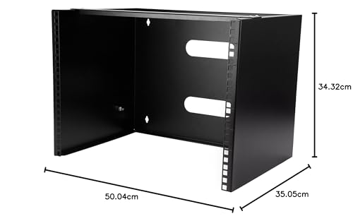 StarTech.com Rack de Pared 8U Panel de Conexiones - 34,93 cm de Profundidad - Armario Rack (19") para Servidores y Equipos de Red Poco Profundos - Rack 8U con Capacidad de carga: 36,3 kg (WALLMOUNT8)
