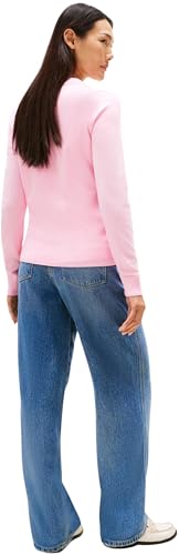 Tommy Hilfiger Jersey Mujer Jersey Fine con Cuello Redondo, Rosa (Classic Pink), L