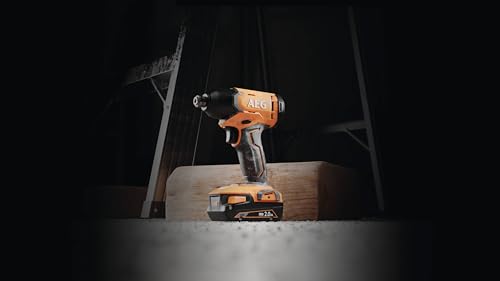 AEG Taladro de percusión compacto, destornillador de impacto, 2 baterías de 2,0 Ah, cargador, caja de 17 piezas