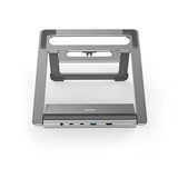 Hama | Docking Station USB-C 12 en 1 (12 Puertos, Max. Resolución: 4k, USB-A, USB-C, Ethernet, Audio 3.5mm) Gris