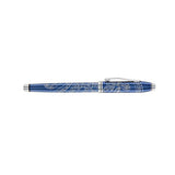 Cross Townsend - Bolígrafo roller con texto en alemán Año de la Serpiente (grosor de trazo M, tinta negra, indeleble, caja de regalo premium), color azul translúcido con grabado cromado