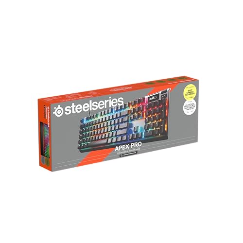 Steelseries Apex Pro Gen 3 Teclado Mecanico Gaming - HyperMagnetic Interruptores OmniPoint 3.0 - Accionamiento Ajustable - Rapid Trigger + Rapid Tap - Preajustes - Modo protección - USB-C - US QWERTY