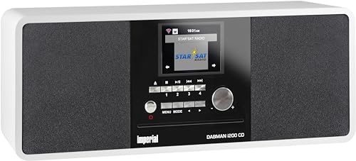 Imperial DABMAN i200 CD Digital 20W Negro, Blanco - Radio CD (Digital, DAB+,FM,UKW, Jugador, CD, 20 W, 7,62 cm (3"))