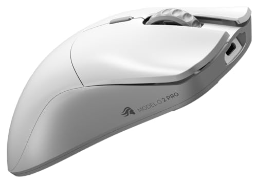 Glorious Gaming Model O 2 Pro 4K/8K Ratón Gaming inalámbrico - 2,4 GHz 1 ms de retardo, sondeo 4K/8K, 100M clics, 59 g Ultraligero, Gran batería, Sensor PPP 26K, RGB, ambidiestro, 6 Botones - Blanco