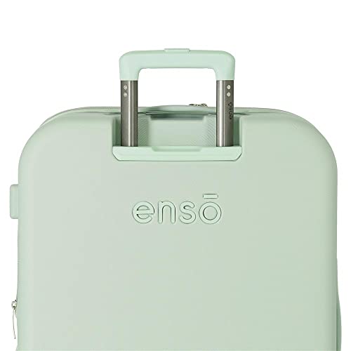 Enso Tropical Love Maleta de Cabina Verde 40x55x20 cms Rígida ABS Cierre TSA Integrado 37L 2,74 kgs 4 Ruedas Dobles Equipaje Mano