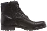 JACK & JONES - Jfwalbany Leather Anthracite STS, Botas Estilo Motero Hombre, Gris, 44 EU