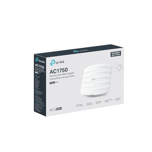 TP-Link Festa F54 | Punto de Acceso WiFi 5 Dual-Banda AC1750, Montaje en Techo, 1× Puerto PoE Gigabit, Gestión centralizada en la Nube Gratuita, Configuración y Uso fáciles, sin Necesidad de IT.