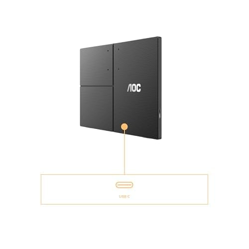 AOC 16T3EA Monitor Portátil 16" FHD, WLED, 60Hz, IPS, 4 ms GtG (1920x1080, Soporte Multiángulo, USB-C)