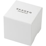 Skagen Signatur Lille Reloj para mujer, Movimiento de cuarzo a dos agujas en tono dorado con correa de acero o piel, 30 mm, Marrón Y Blanco