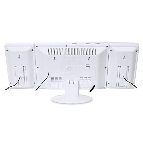 OneConcept V-12 Cadena musica plana estéreo, reproductor CD MP3 , reloj despertador ( puerto USB SD AUX, Radio FM/AM) Blanco