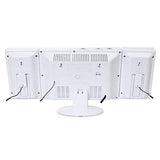 OneConcept V-12 Cadena musica plana estéreo, reproductor CD MP3 , reloj despertador ( puerto USB SD AUX, Radio FM/AM) Blanco