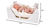 ARIAS - Muñeca Reborn Avana de 45 cm con Canastilla Mimbre, Bebé Realista con Ropita Rosa, Chupete y Chupetero, Extremidades de Vinyl y Cuerpo Blando, Juguete para Niños y Niñas +3 años (ARI98122)