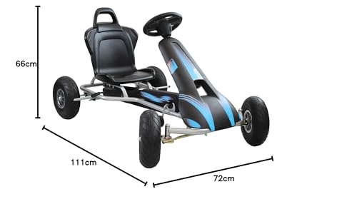 ROLLY TOYS (gokart in Silver/Blue, from Approx Years) 112036 Ferbedo AR8P Go-Kart en Plata/Azul, Desde Aprox. 5-11 años, Color, 111 x 72 x 66 cm