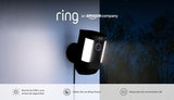 Ring cámara Pro con luces cableada (Spotlight Cam Pro Wired) | Cámara de seguridad exterior con vídeo 2K, Ring Vision, detección de movimiento 3D y luces LED | 30 días de prueba gratuita de Ring Home
