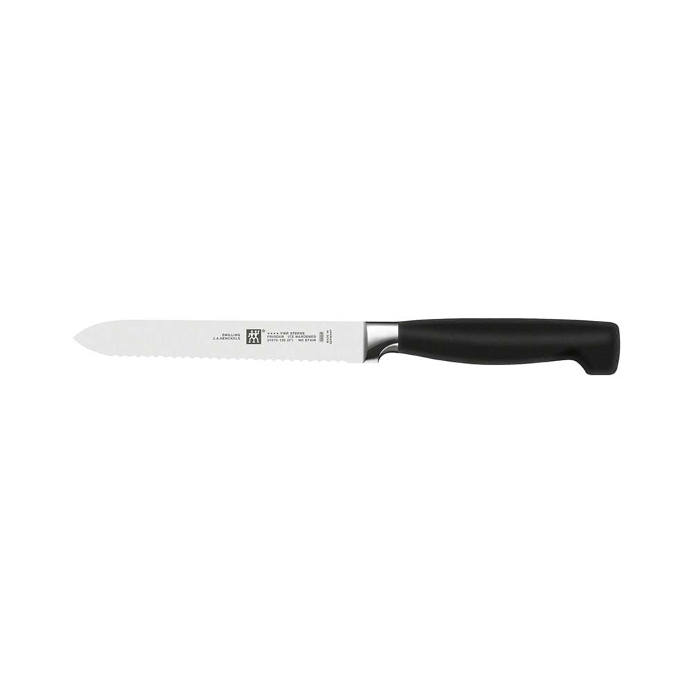 ZWILLING Bloque de cuchillos de 8 piezas, Bloque de madera, Cuchillos y tijeras de acero inoxidable especial/Mango de plástico, Four Star