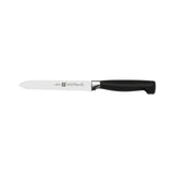 ZWILLING Bloque de cuchillos de 8 piezas, Bloque de madera, Cuchillos y tijeras de acero inoxidable especial/Mango de plástico, Four Star