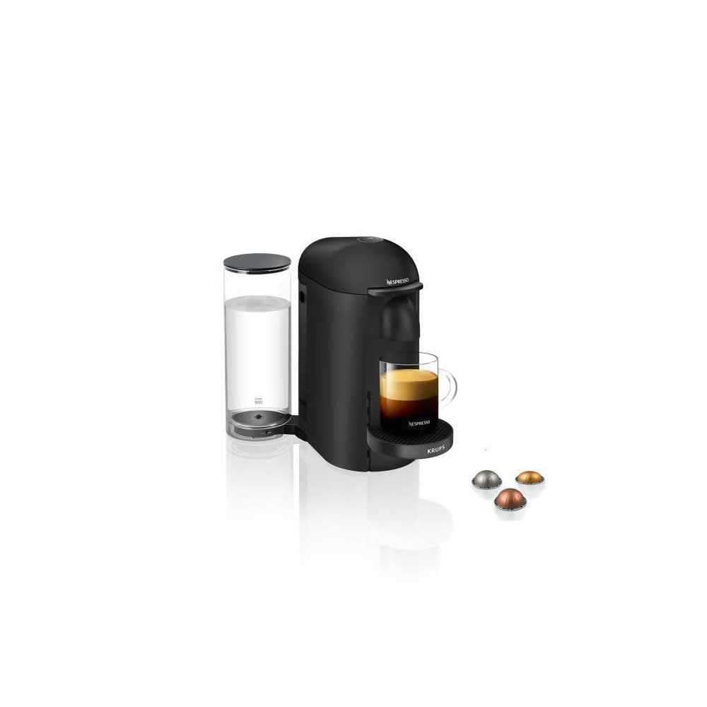 KRUPS Vertuo Plus YY3922FD - Cafetera, para expreso, cápsulas Nespresso, 5 tamaños de tazas, 1,8 L, negro mate