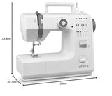 Ufesa SW2002 Deluxe Máquina de Coser con 20 Puntadas, 2 Velocidades, Luz de Costura, Pedal/Interruptor Manual, 12V de Potencia Plástico Blanco / Gris