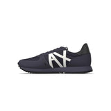 Armani Exchange Openwork Side, Contrast Logo, Microsuede Inserts, Zapatillas Hombre, Blue, 43 EU