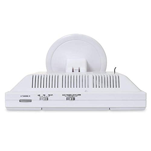 OneConcept V-12 Cadena musica plana estéreo, reproductor CD MP3 , reloj despertador ( puerto USB SD AUX, Radio FM/AM) Blanco