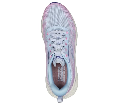 Skechers Max Cushioning Elite 2.0, Zapatos Deportivos Mujer, Light Blue Textile/Pink Trim, 38 EU