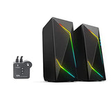 BERSERKER Altavoz Gaming RGB 2.0, 6W RMS, Iluminación LED, Conexión USB y Jack 3.5mm, Negro