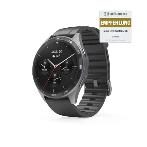 Hama | Reloj Inteligente 1.43" (Smartwatch Resistente al Agua IP68, GPS, análisis sueño, frecuencia Cardiaca, Monitor de hasta 100 Actividades, Pantalla táctil) Azul