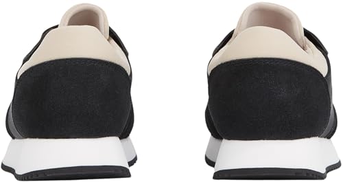 Calvin Klein Runner Sneaker Mujer Laceup Sock Calzado Deportivo, Multicolor (Black/Tapioca), 39