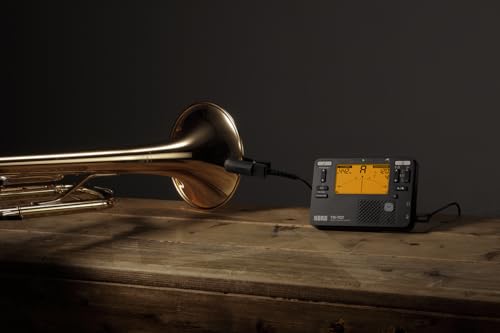 Korg TM70 Metrónomo y Afinador Cromático Combinados con Micrófono de contacto - Negro