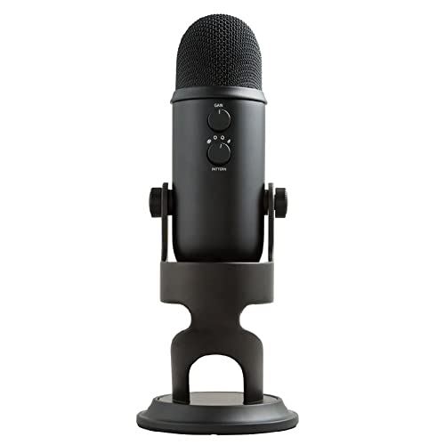 Blue Microphones Micrófono Yeti Azul (apagón) con Soporte de Brazo Knox, Filtro Pop y Paquete de Montaje de amortiguación, USB