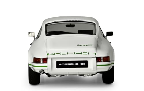IXO Colecciones 1:8 IXO Porsche 911 RS 2.7 Blanco/Verde - modelismo, maquetas, Kit de construcción, Kit de maquetas, 713 Piezas, Kit de construcción de Coches